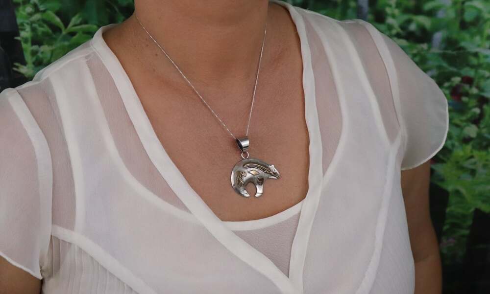 Sterling Silver & 12k Gold Fill Bear Pendant Only - Mark Yazzie Native American - Picture 2 of 6